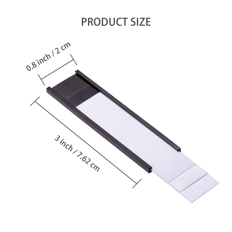 Eeoyu Magnetic Label Holders with Magnets Magnetic Data Card Holders with Clear Plastic Protectors for Metal Shelf, Whiteboard, Set of 50 (0.8 x 3 Inch) - Image 1